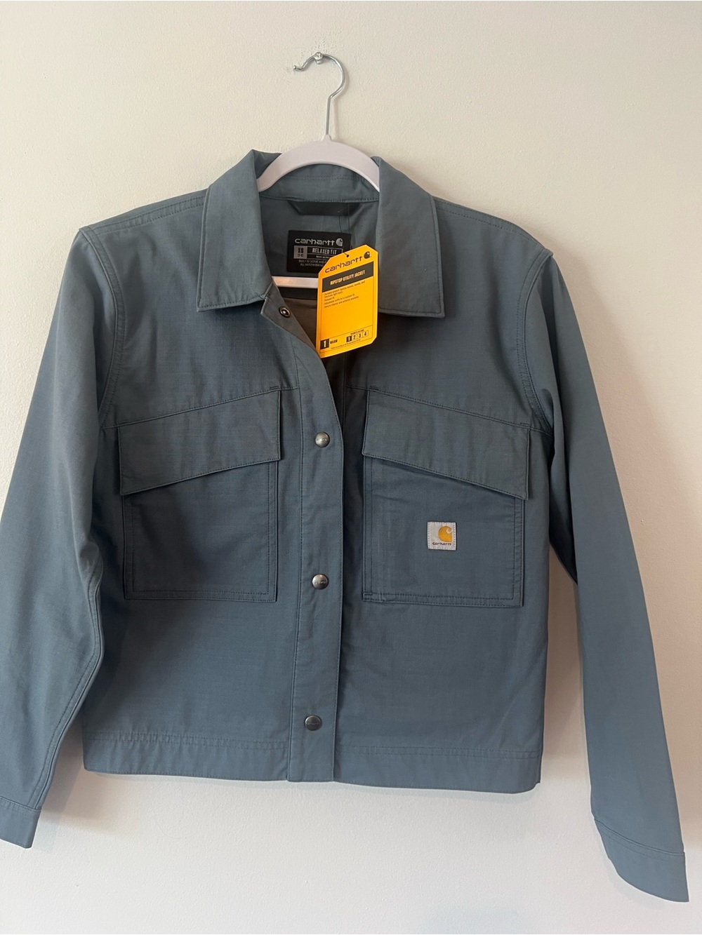 NEW Carhartt Blue Ripstop Utility Jacket Women’s XS Relaxed Fit Coat Workwear
